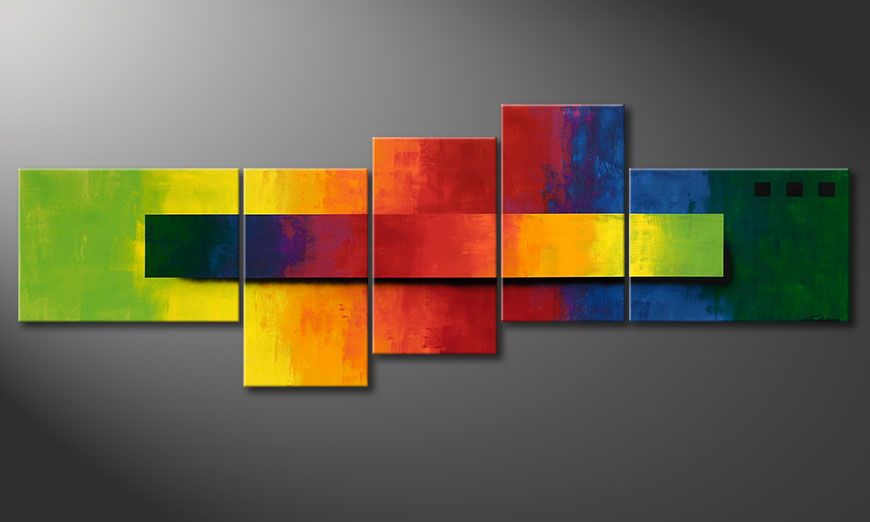 El cuadro XXL Facets of a Rainbow 260x90x2cm