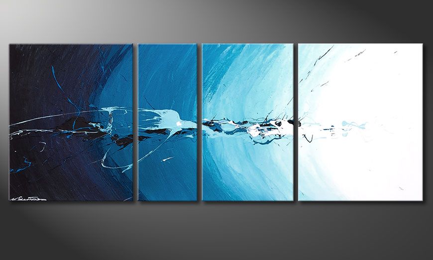 El cuadro azul Water Splash 130x50x2cm
