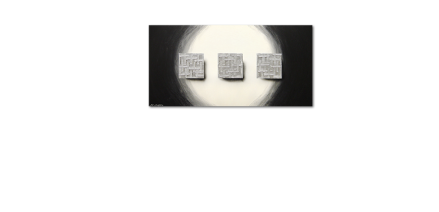 El cuadro XXL Cubes of Silver 140x70cm