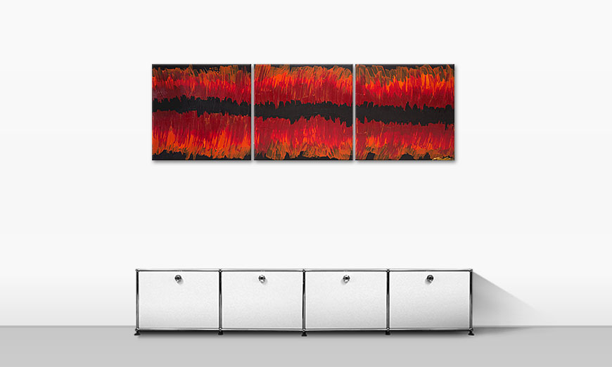 El cuadro Split Red 180x60cm