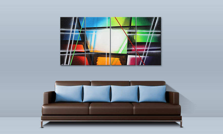 El cuadro moderno Prisma 160x80cm