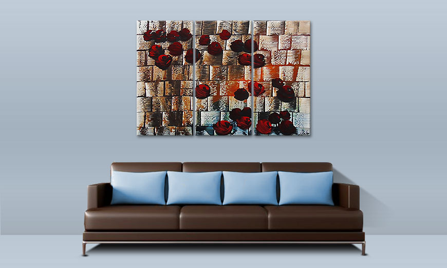 El cuadro Storm of Roses 120x80cm