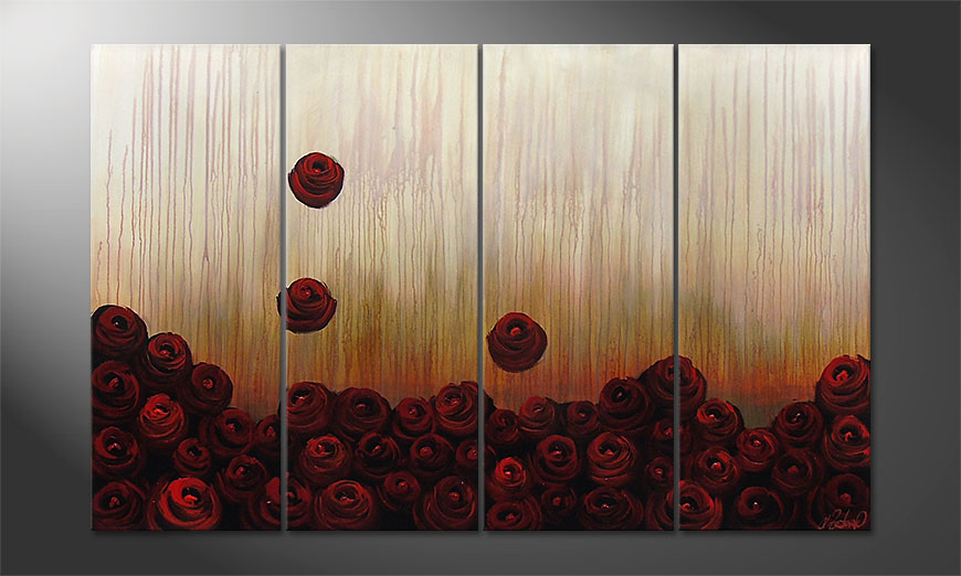 El cuadro Bed of Roses 160x100cm