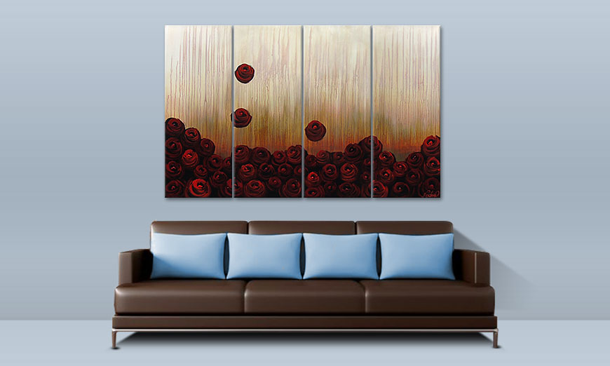 El cuadro Bed of Roses 160x100cm