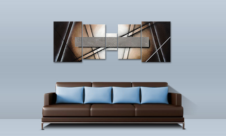 El cuadro para la sala Silver Mirror 200x70cm