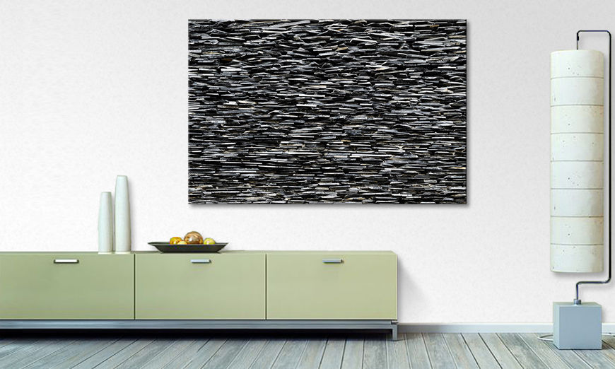 El cuadro Black White Stones 120x80 cm