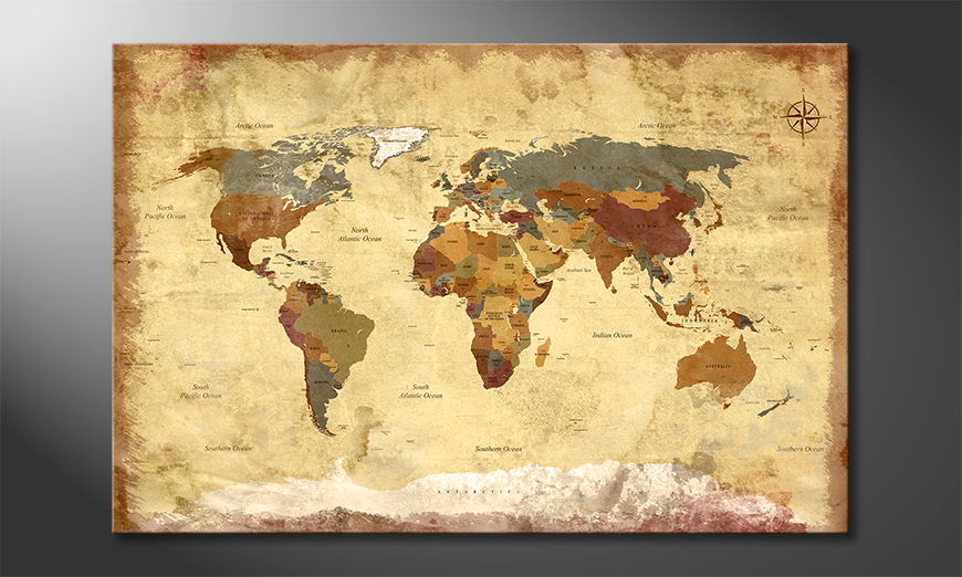 El cuadro Old Worldmap 4