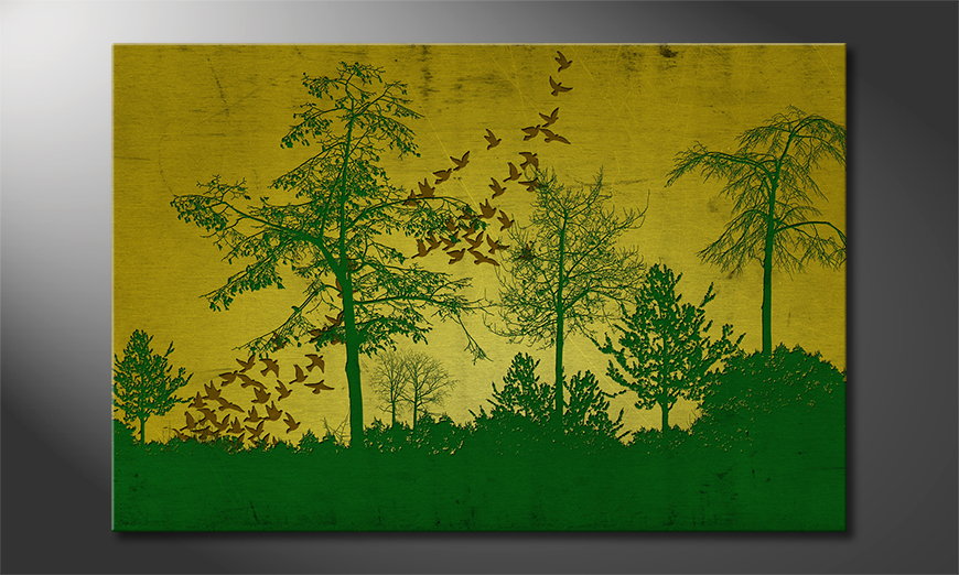 El cuadro impreso Birds in Forest