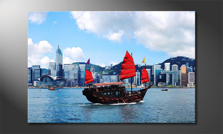 El-cuadro-impreso-Hongkong-Boat