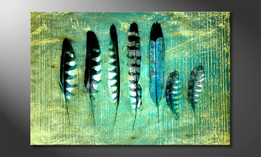 El-cuadro-moderno-Blue-Feathers