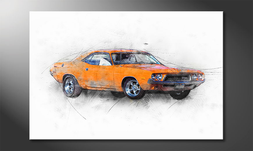El-cuadro-moderno-Orange-Muscle-Car