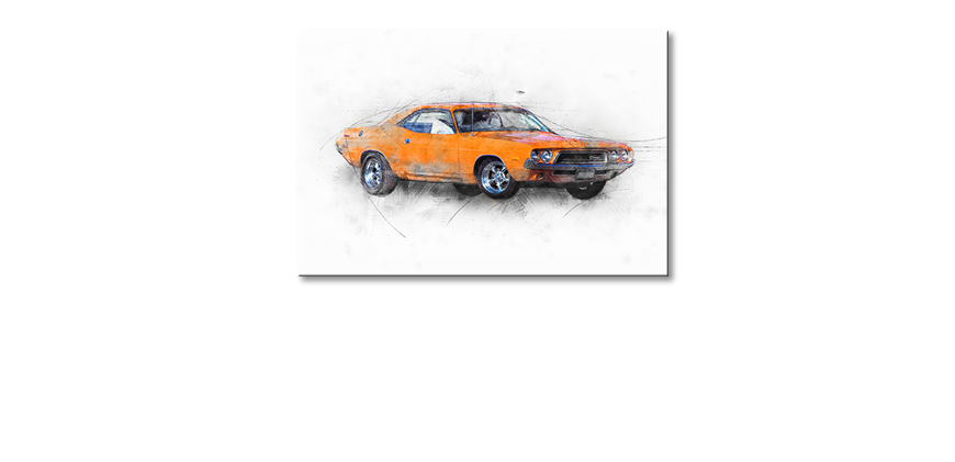 El-cuadro-moderno-Orange-Muscle-Car