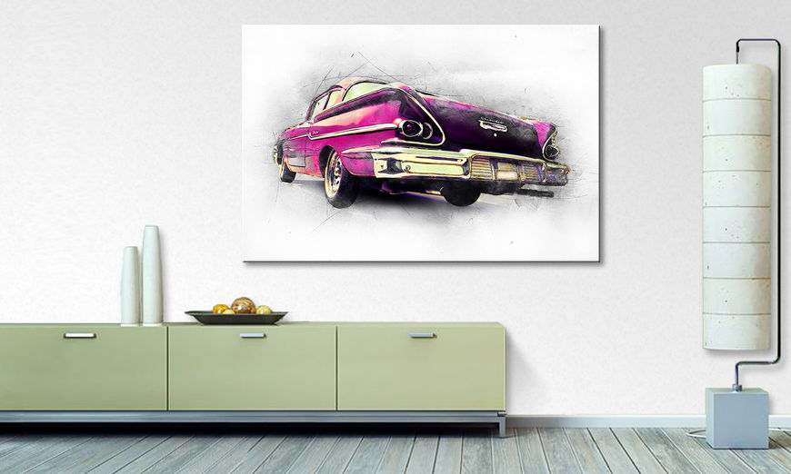 El cuadro moderno Pink Chevrolet