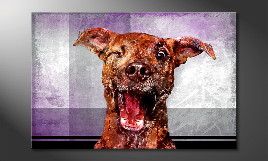 Impresión-de-arte-moderno-Happy-Dog-120x80-cm