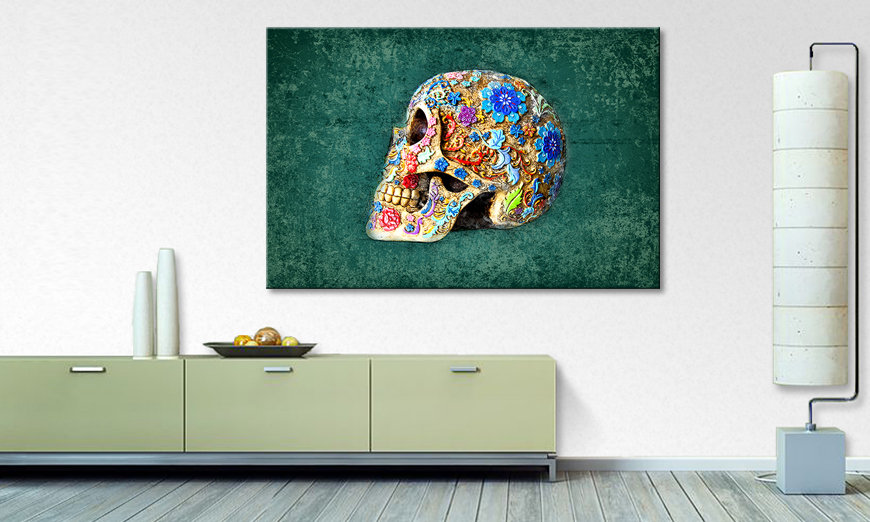 Impresión de la lona Colorful Skull