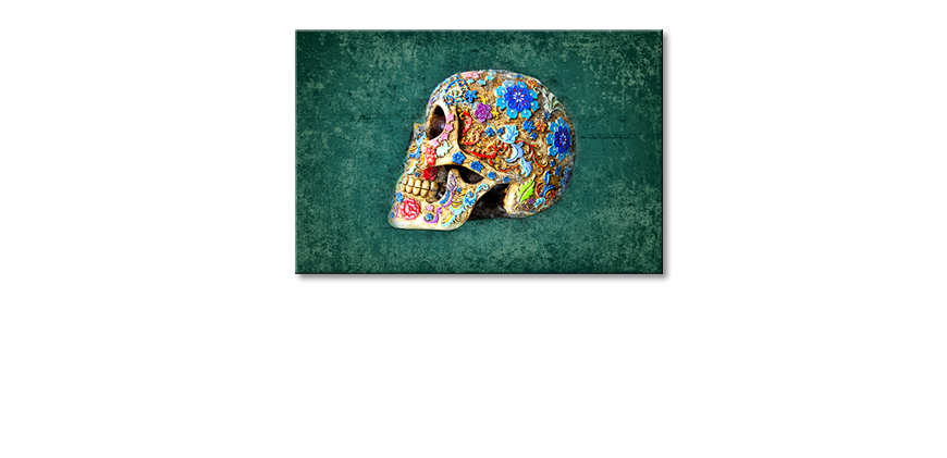 Impresión-de-la-lona-Colorful-Skull