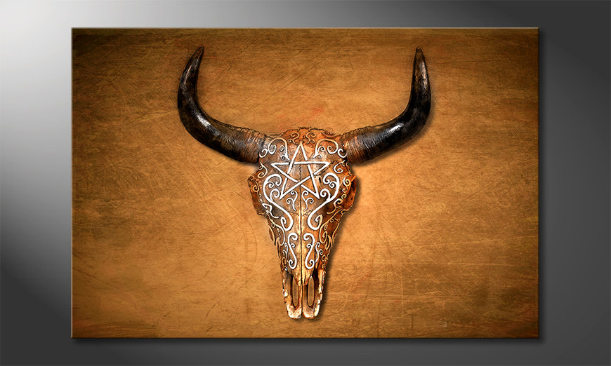 La-cuadro-impresa-Bison-Skull