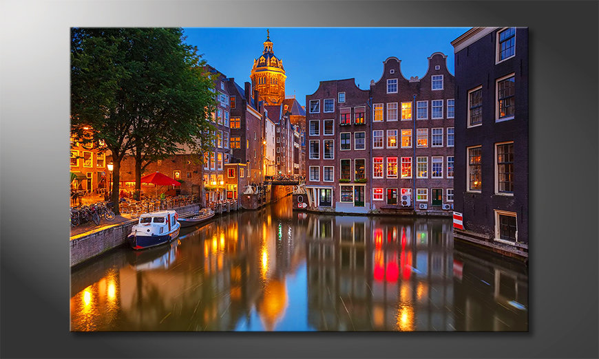 La cuadro impresa Canal in Amsterdam