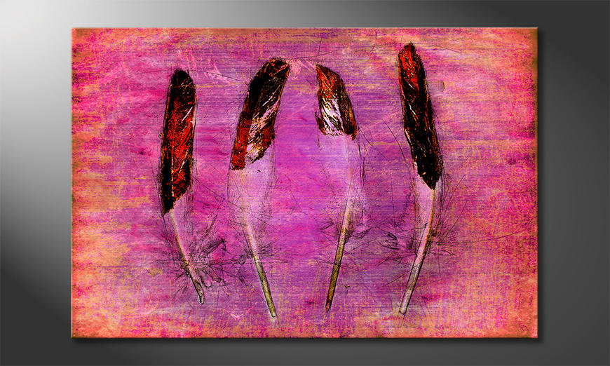 La-cuadro-impresa-Feathers-and-Pink
