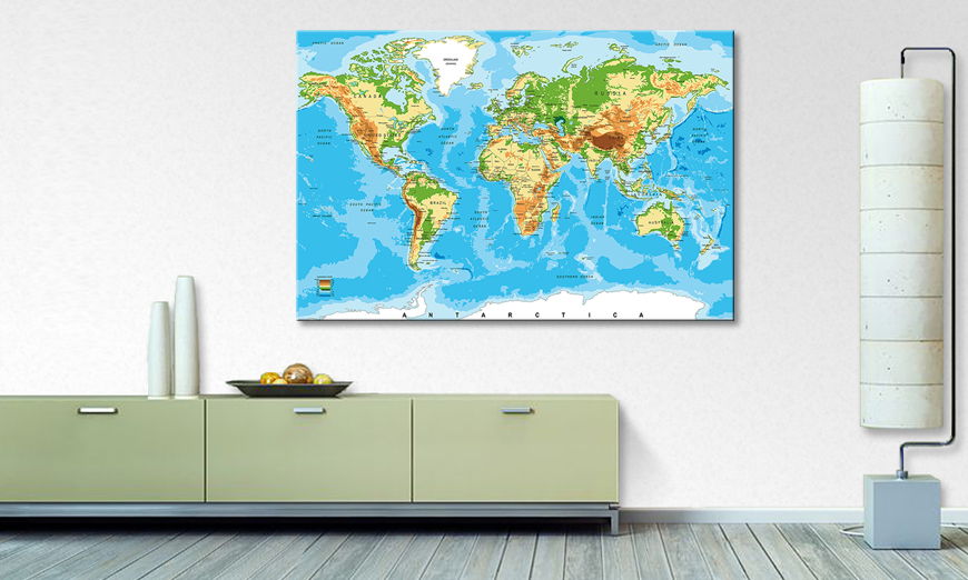La cuadro impresa World Map New Look 120x80 cm
