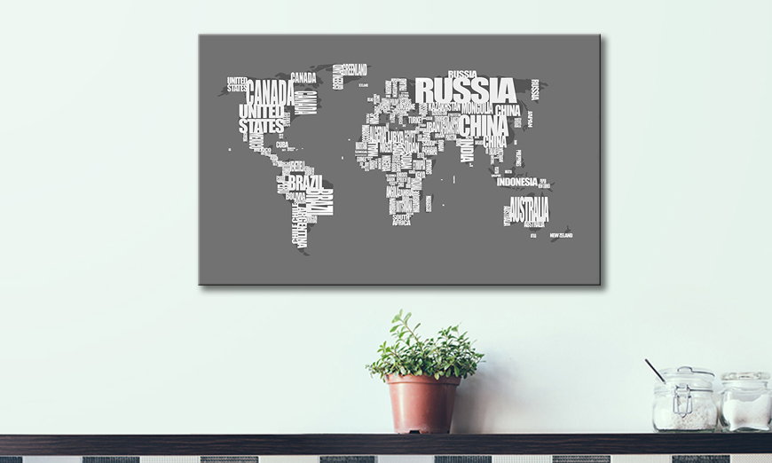 La cuadro impresa Worldmap 11 80x50 cm