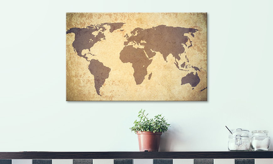 La impresión exclusiva Worldmap Grunge 80x50 cm