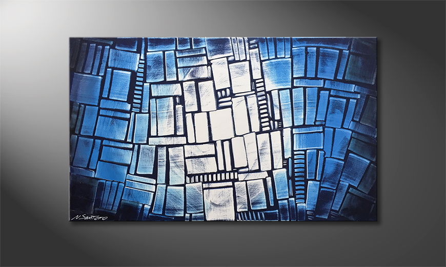 Arte moderno Blue Windows 100x60cm