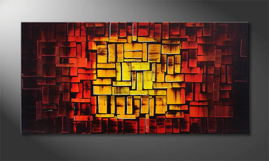Arte moderno Cubic Flames 120x60cm