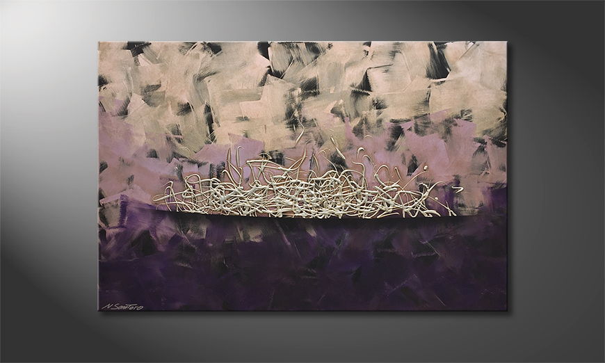 Arte moderno Enflammed Purple 120x80cm
