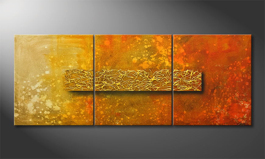 Arte moderno Golden Heat 180x70cm