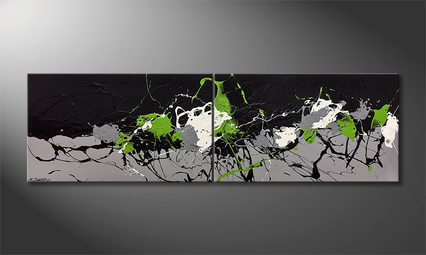 Arte moderno Green Blood 200x60cm