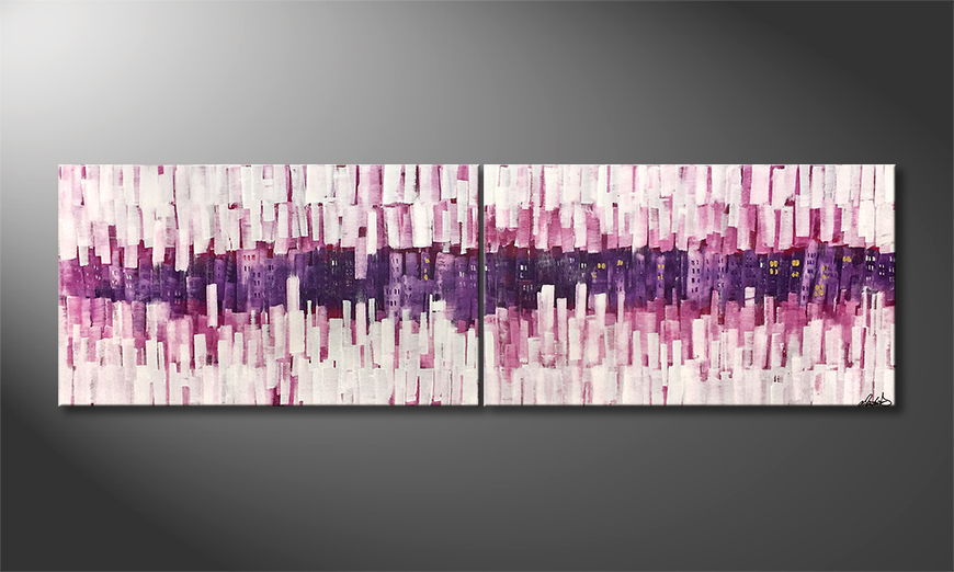 Arte moderno Growing Pink 200x60cm