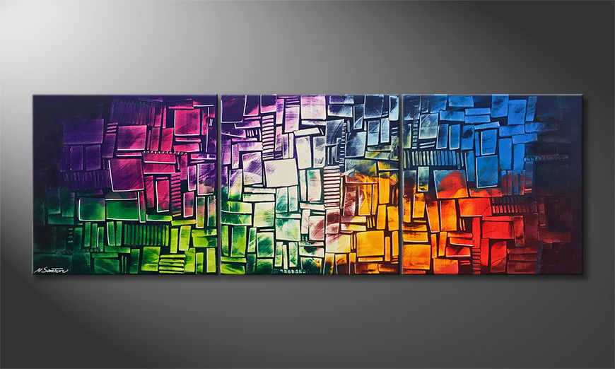 Arte moderno Invasion Of Colors 210x70cm