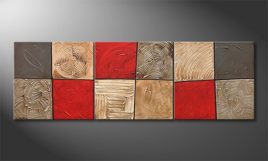 Arte moderno Red Desert 210x70cm