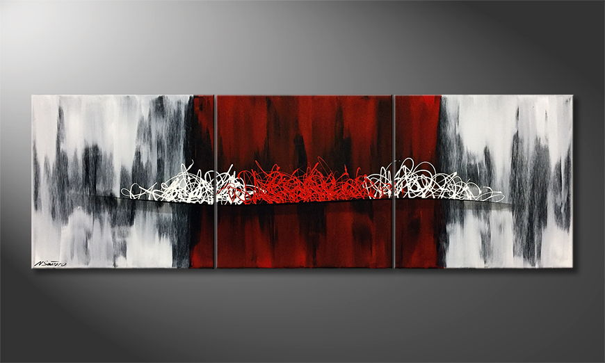 Arte moderno Red Middle 210x70cm