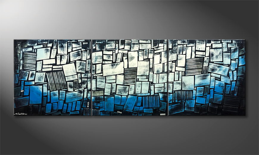 El cuadro Abstract Ice 240x80cm