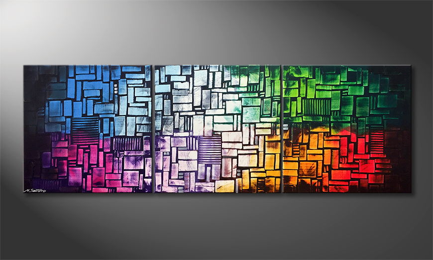 El cuadro Color Cubes 240x80cm