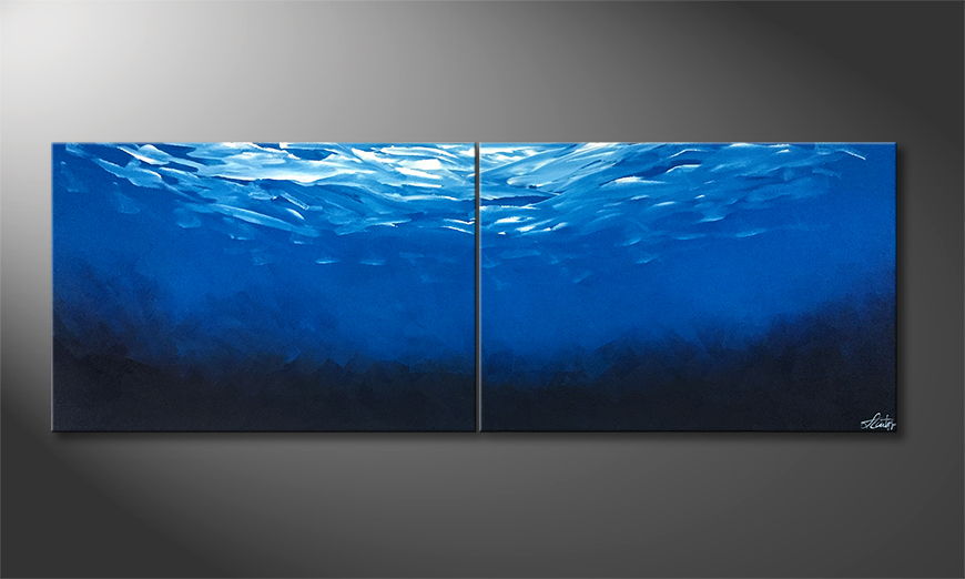 El cuadro Endless Blue 200x70cm