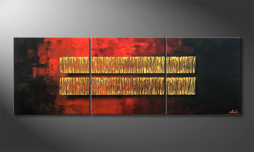 El cuadro Golden Bars 210x70cm