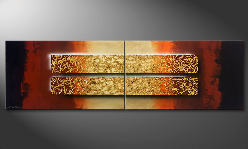 El cuadro Golden Vibrations 200x60cm