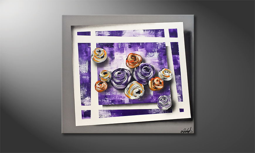 El cuadro Purple Roses 90x80cm