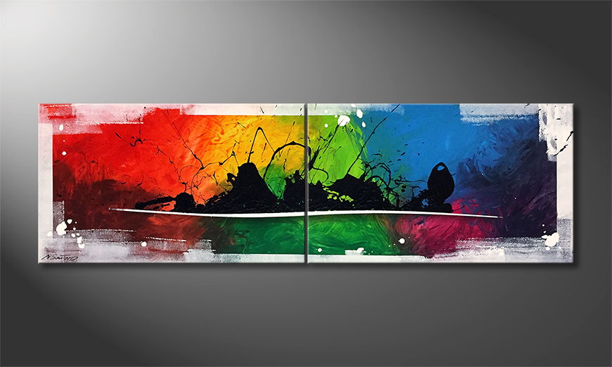 El cuadro Rainbow Horizon 200x60cm
