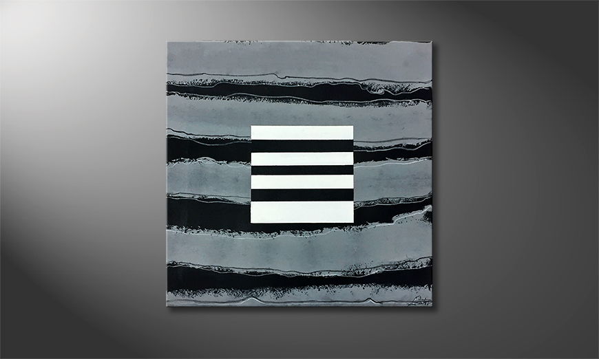 El cuadro White Stripes 80x80cm