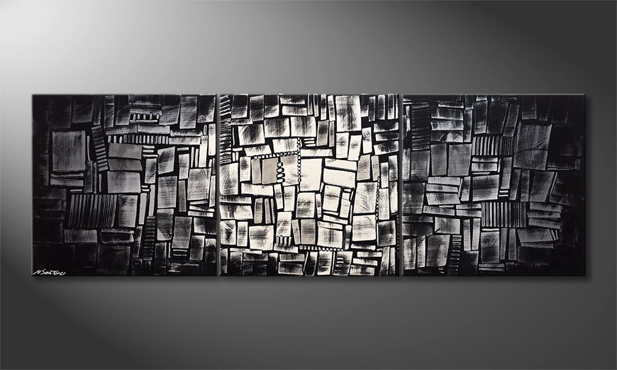 El cuadro moderno Enlightened Cubes 210x70cm