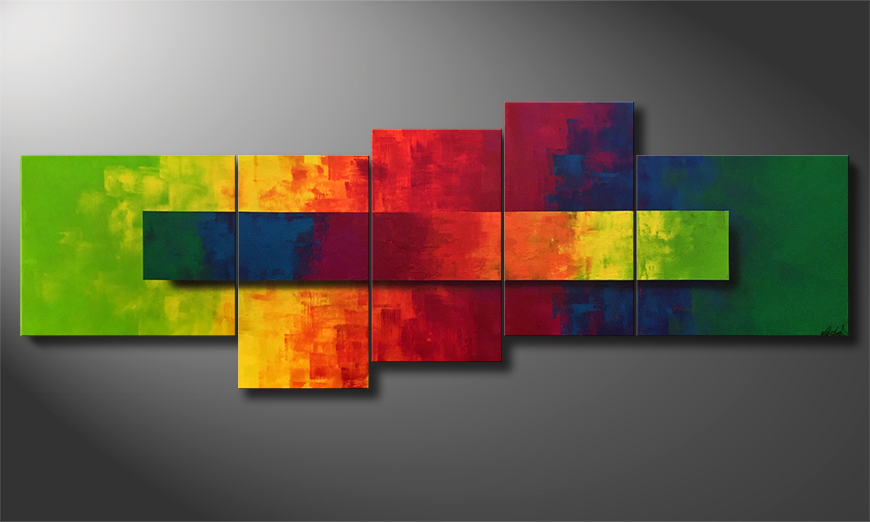 El cuadro moderno Piece Of A Rainbow 310x110x4cm
