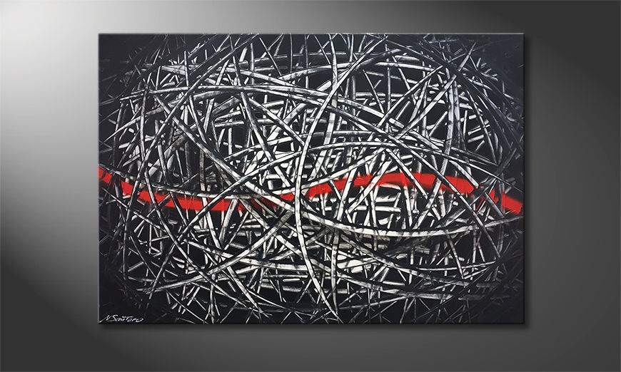 El cuadro moderno Red Line 120x80cm