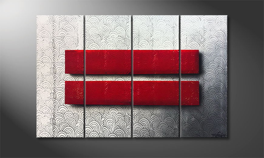 El cuadro moderno Red Silence 120x80cm