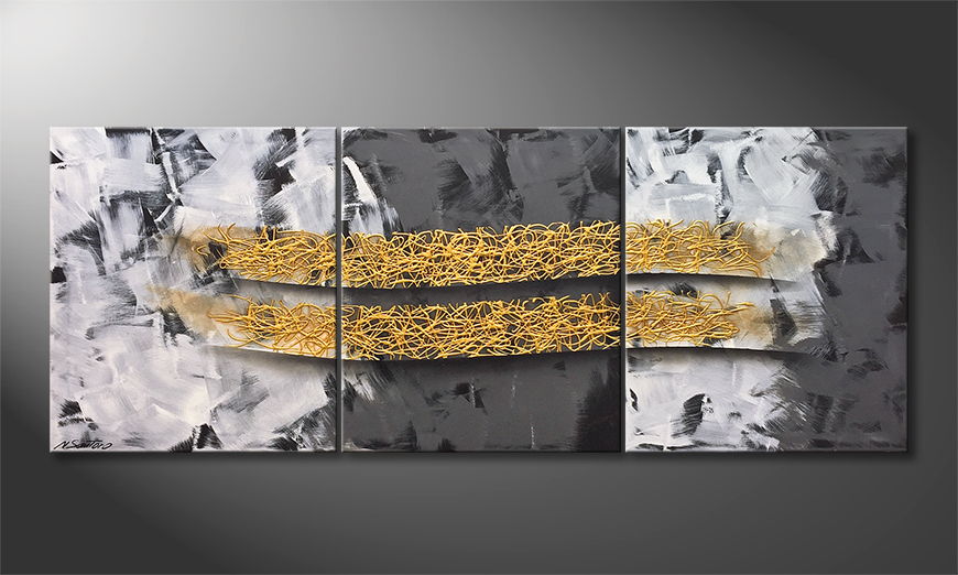 El cuadro moderno Shinning Gold 180x70cm