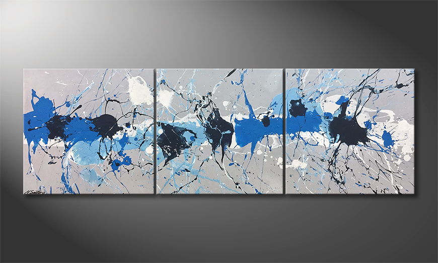 El cuadro moderno Water Drops 210x70cm