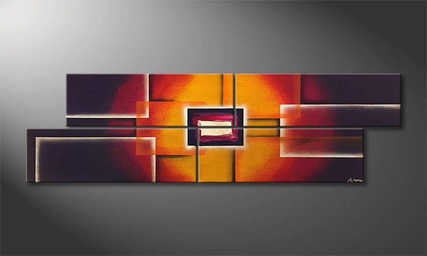 El cuadro para la sala Abstract Sun 200x60cm